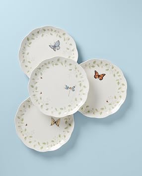 Lenox 894542 Butterfly Meadow Vines 4-Piece Dinner Plate Set