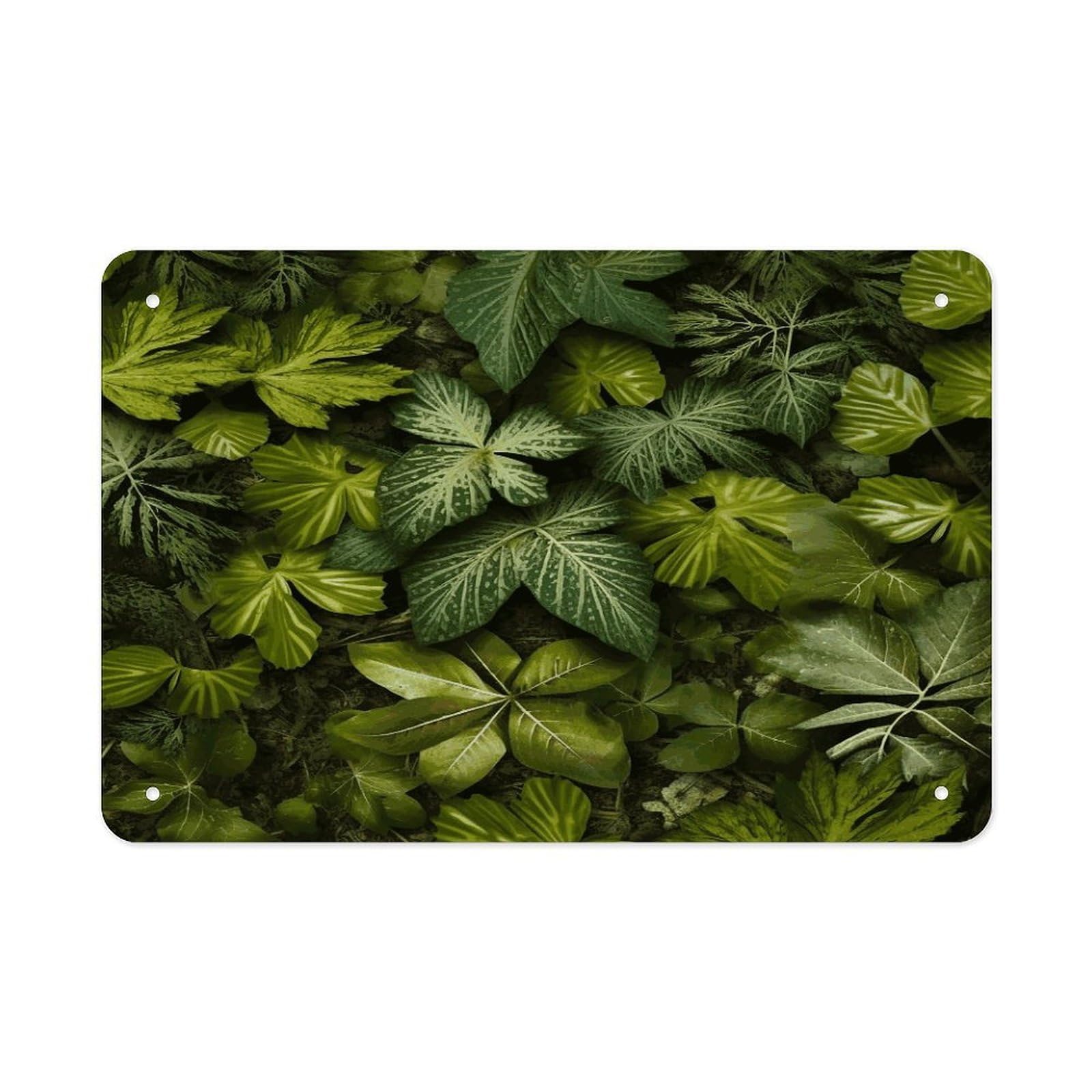 Fekiloot Style Green Leaves And Plants Metal Signs Wall Art Tin Sign