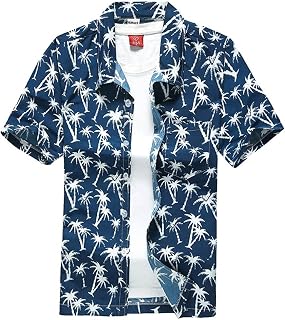 AanLun Gingham T-Shirt Mens Short Sleeve High Neck Plus Size Blouse Lightweight Button Down Modern Fit Halloween School Tops Man