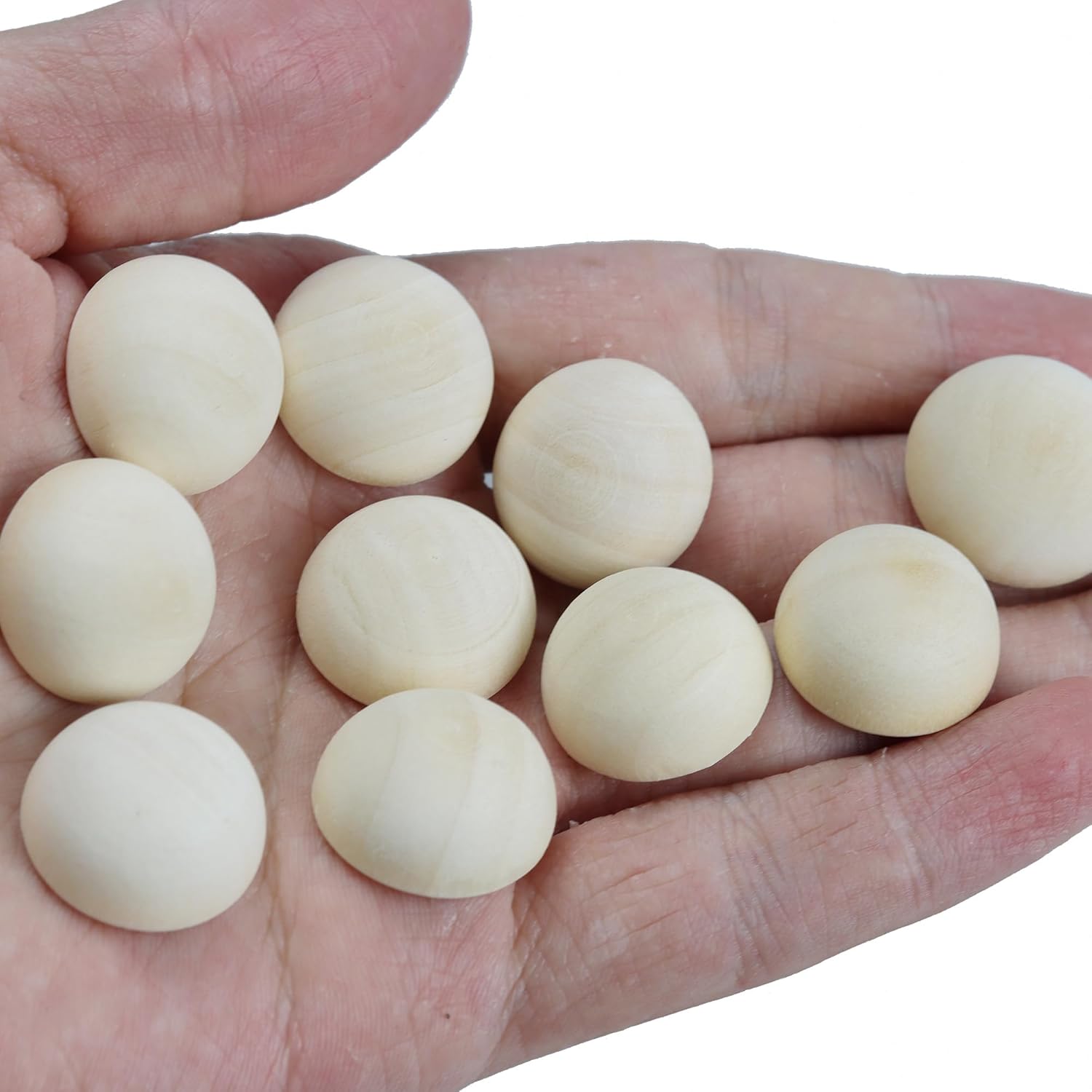 Septe 100pcs Unfinished Half Wooden Balls for Crafts,Mini Half Wooden Beads for DIY Projects and Craft Supplies (20mm) - Image 3