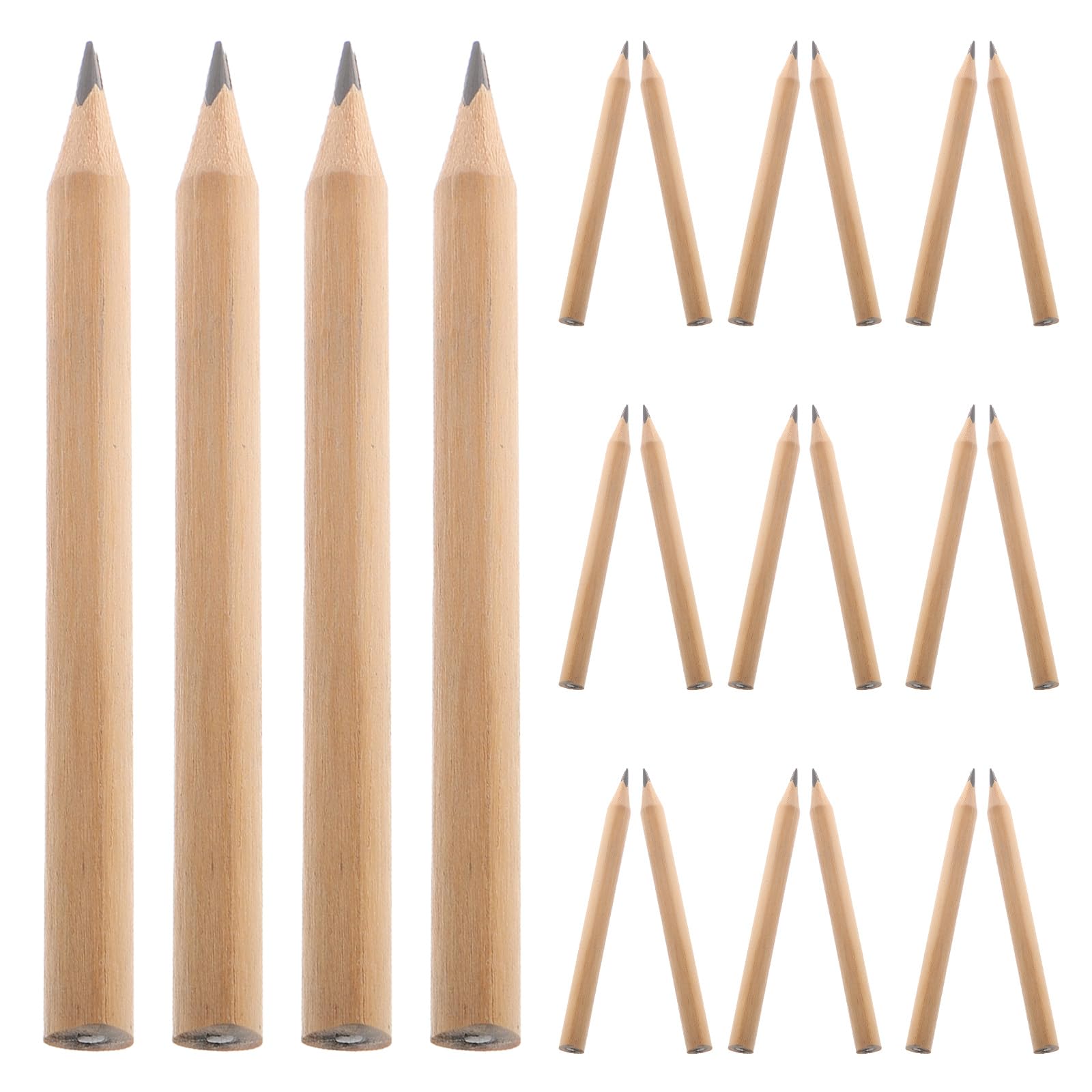 200 Lápices Mini de Madera Diseño Triangular Cómodos y Portátiles para Niños en Oficina y Escuela Color Caqui