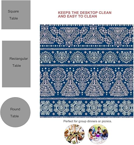 Vista 26 de Mantel Redondo para mesa de 4 sillas, morado y rosa, naranja, mantel para exteriores, 30 x 30 pulgadas