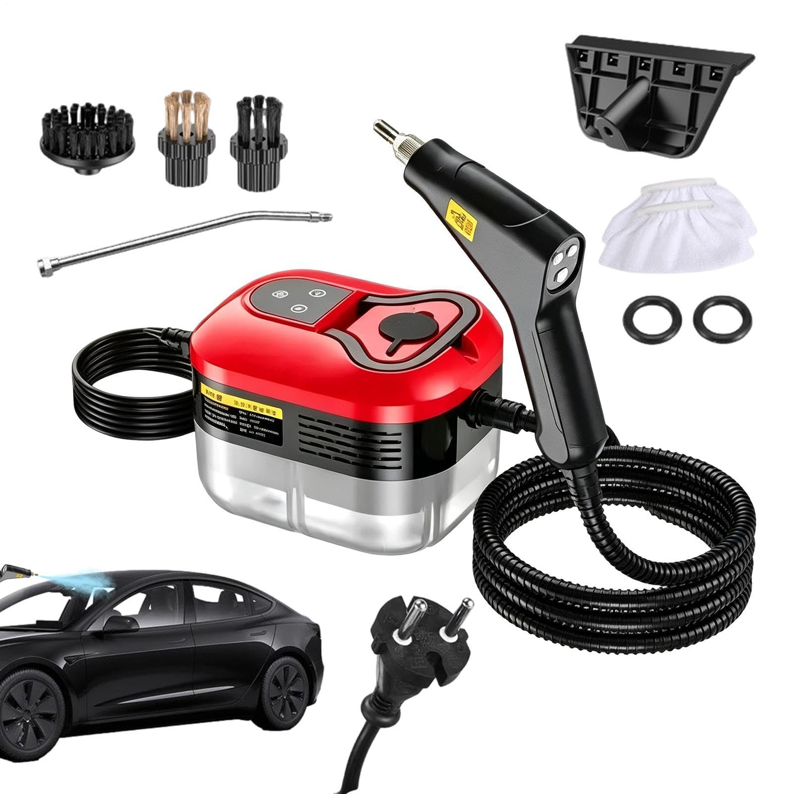 Limpiador A Vapor Doméstico De Mano Con 8 Accesorios Potente | Máquina De Limpieza A Vapor Para El Baño Para Tapicería, Sofá, Alfombra, Muebles, Ventana, Suelo Y Azulejo