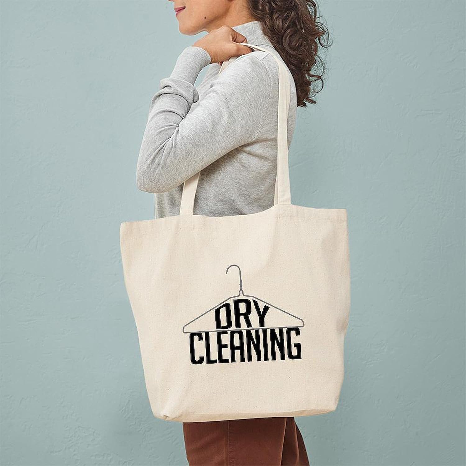 CafePress Dry Cleaning Tote Bag Natural Canvas Tote Bag, Reusable Shopping Bag