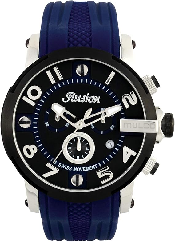 Amazon.com: MULCO - Reloj de cuarzo suizo unisex con pantalla analógica,  100 % de silicona, de acero inoxidable, Azul / Patchwork : Mulco: Ropa,  Zapatos y Joyería