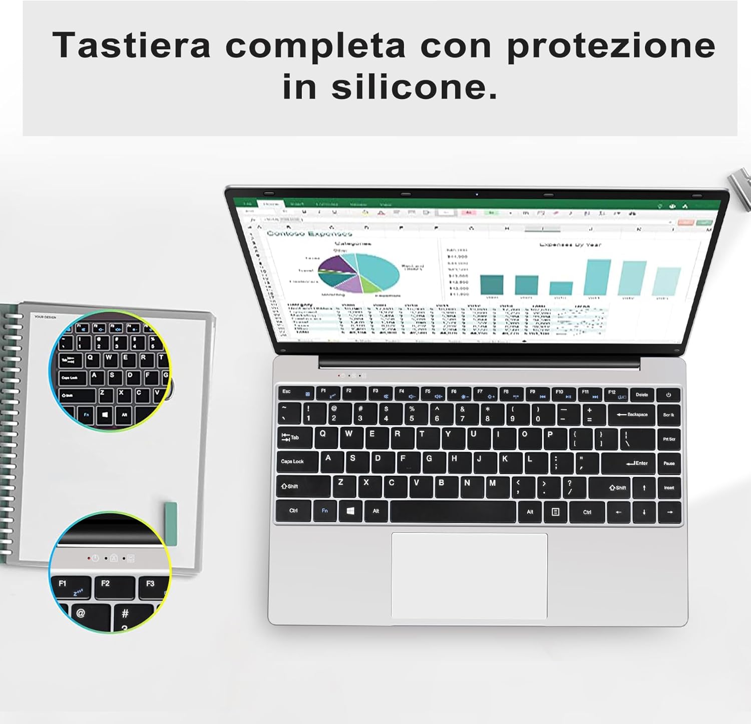 Aocwei PC Portatile Windows 10 Notebook 14 6+64 GB ROM 1080 FHD 2.4G+5G WiFi Celeron N4020 upto 2.8 GHz Supporta lespansione SSD 1TB 4.2 USB HDMI Tastiera italiana membrana mouse senza fili-Argento Aocwei PC Portatile Windows 10 Notebook 14 6+64 GB ROM 1080 FHD 2.4G+5G WiFi Celeron N4020 upto 2.8 GHz Supporta lespansione SSD 1TB 4.2 USB HDMI Tastiera italiana membrana mouse senza fili-Argento