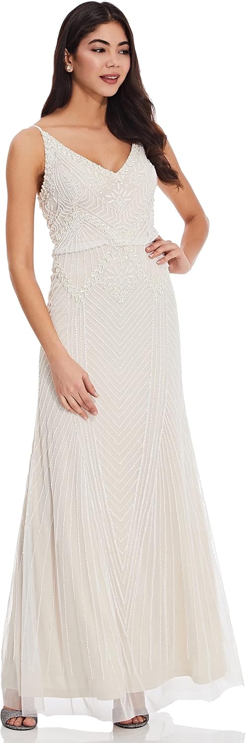 Adrianna Papell Womens Beaded Blouson Gown - Image 5