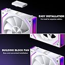 Jungle Leopard Interstellar-V2RS X3 120mm PC ARGB Case Computer Cooling Fans,Daisy-Chain|PWM 950-1850RPM|High Airflow|RGB Dual Infinity Mirrors Lighting for Gaming Build(White Reverse, 3Pack) gallery image