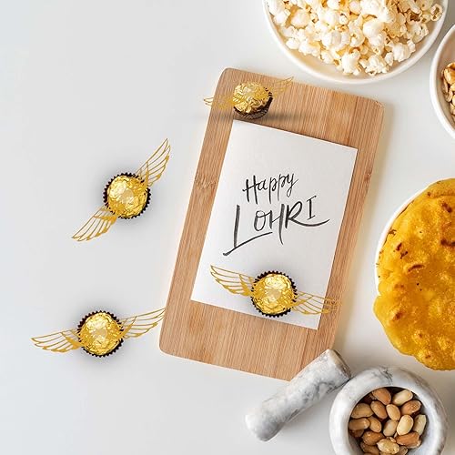 Miniatura 4 de 50 piezas de alas doradas con purpurina para fiesta de mago, decoración de chocolate, alas doradas con 50 puntos de pegamento, decoración de