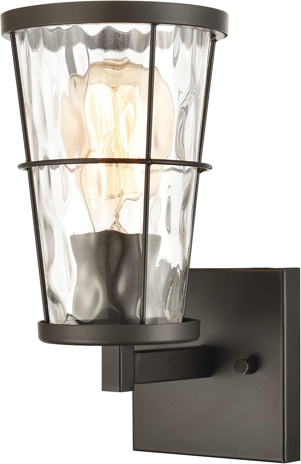 Elk Home Kendrix Vanity Light - 1-Light in Oil Rubbed Bronze Finish, with Clear Water Glass, Transitional Style
