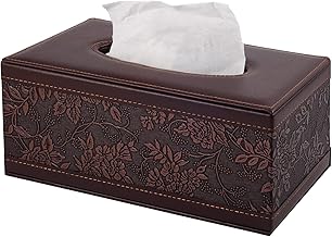 Leather Tissue Box Holder Modern Rectangular Lid Reinforced Bottom Magnets for Home, Hotel, Restaurant, Office, Car