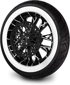 16X3.5 Raider Mag Wheel Chrome Harley Sportster 2008 Above 25mm Front Wheel - NO ABS 3-2 Black Machine-White Wall Tire