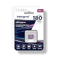 Integral Scheda Micro SD da 128 GB 4K Velocità di lettura video 180 MB/s e velocità