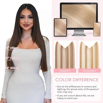 Silk-co Hair Extensions with Elastic Band Straight Extensions with Invisible Cord Synthetic Hairpiece Hair Thickening Hair Extensions for Women Dark Brown Mix Medium Brown 50 cm