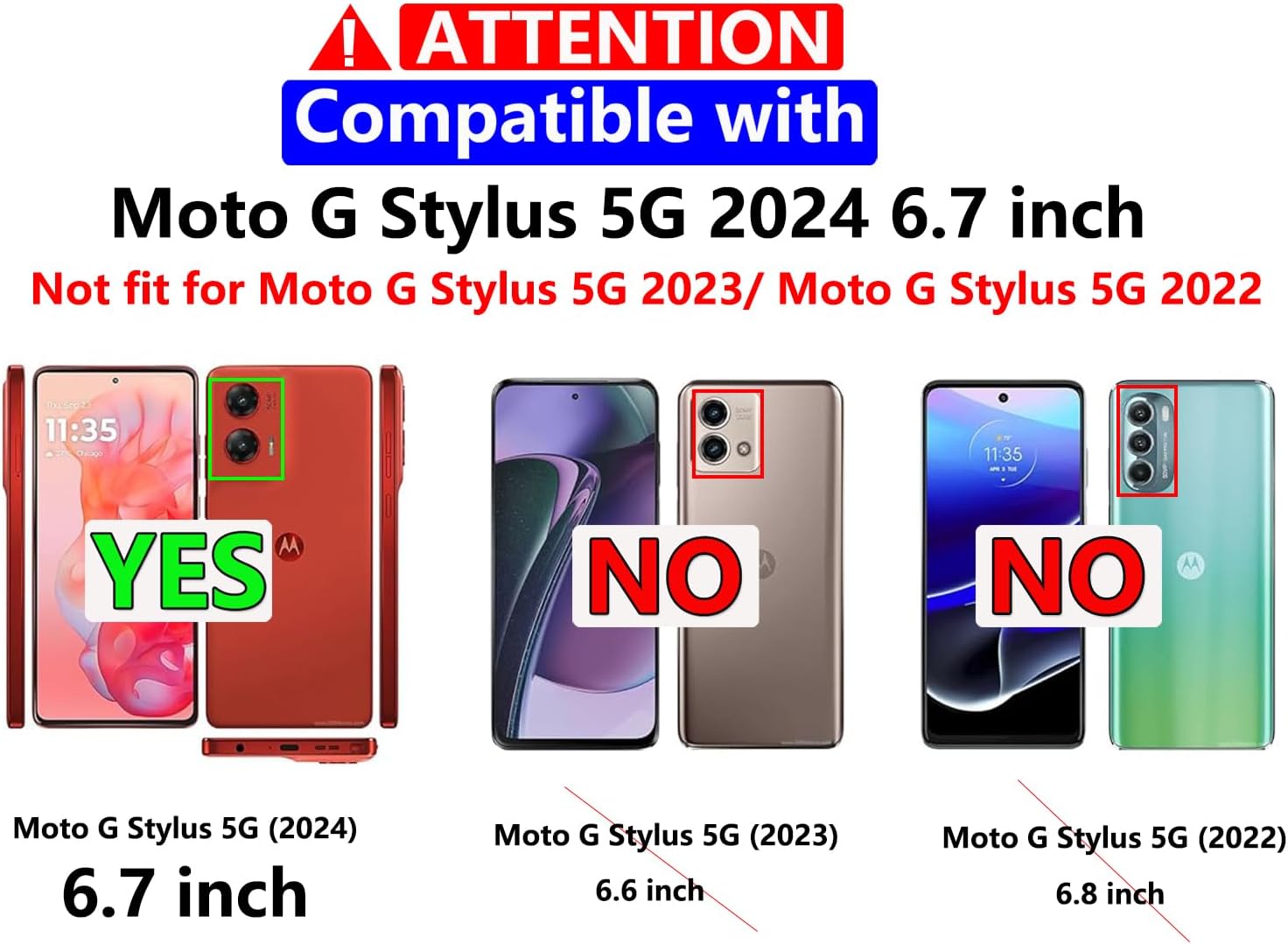 for Moto G Stylus 5G 2024 Case,with Screen Protector[Military Grade Drop Tested] Heavy-Duty Tough Rugged Shockproof Protective Case for Motorola G Stylus 5G 2024, Black