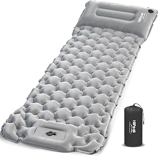 HiiPeak Sleeping Pad - Suede Inflatable Camping Mattress with Integrated Cushion, Outdoor Waterproof Air Mattress, Compact Pack Size, Sleeping Pad Ultra-Light for Hiking and Beach