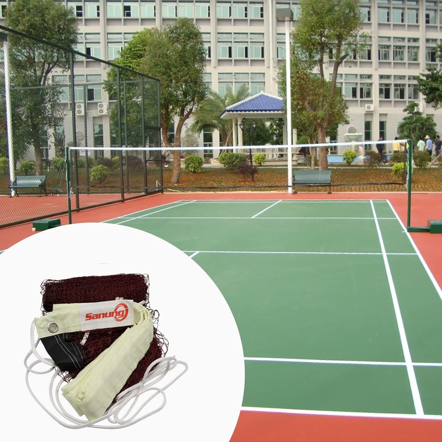 Sanung Fluorescent Badminton Net,20FT x 2.5FT Standard Size Volleyball Badminton Net Replacement for Night Use,Indoor Outdoor Weather-proof Luminous Badminton Mesh Net,Upper Edging Glowing in the Dark : Sports & Outdoors