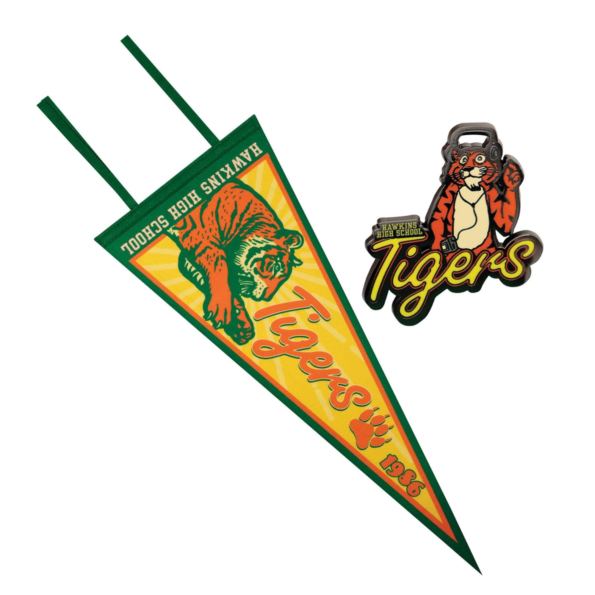 FaNaTtik Stranger Things Officially Licensed Pennant & Enamel Pin Badge Set – Collectible Merchandise