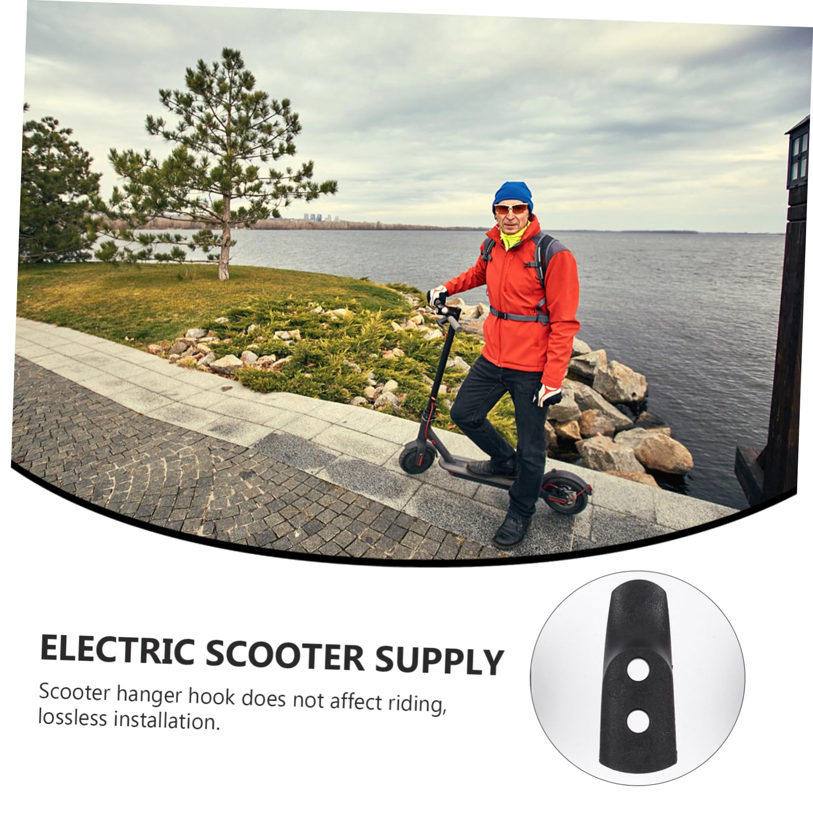 BESTonZON 3 Gancio Resistente per Scooter Elettrico Accessorio per Trasportare Casco e Borse Design e Compatibile con Monopattini Elettrici