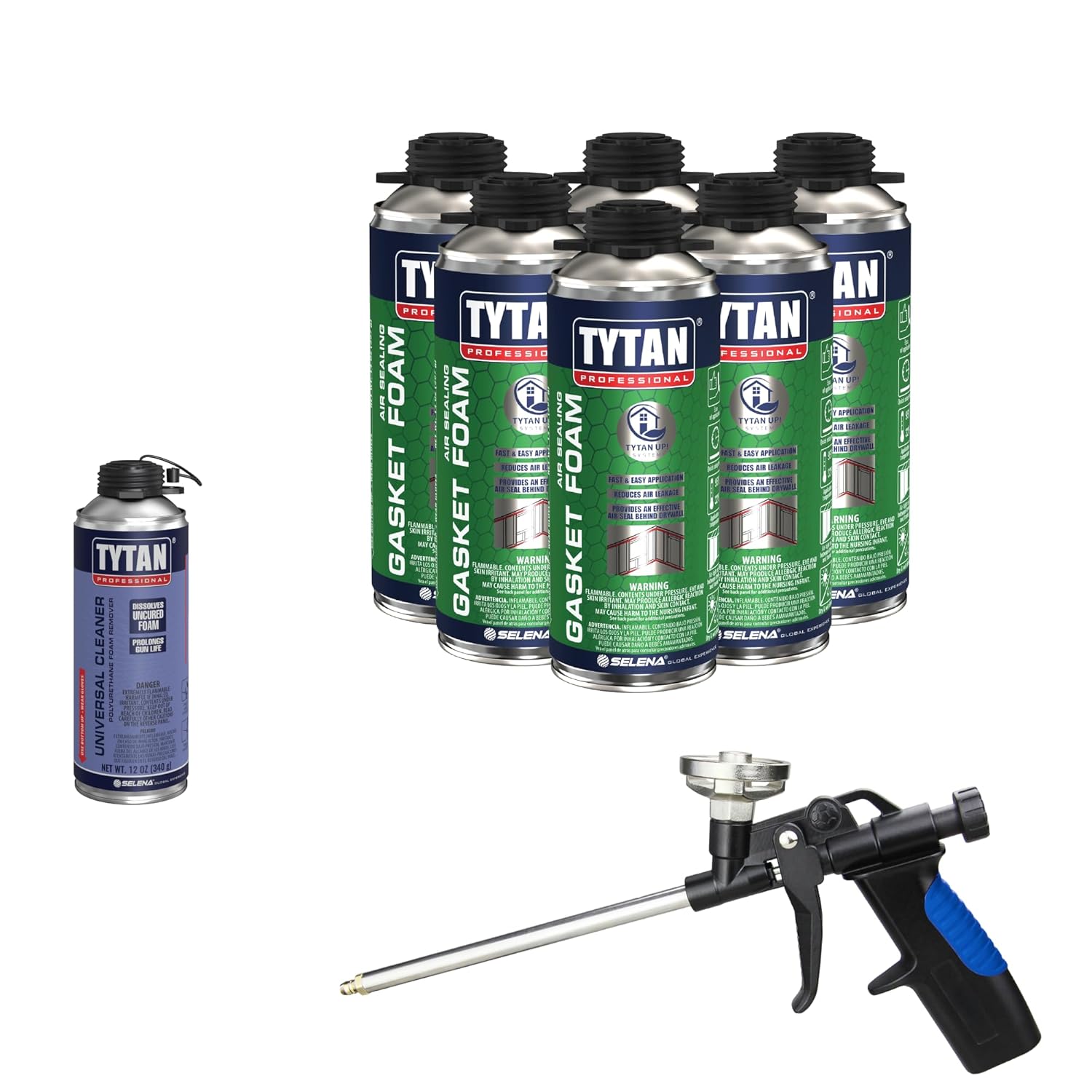 TYTAN Professional Gasket Foam Sealant – 14oz Can – Creates Airtight Seal Between Framing & Drywall – Improves Energy Efficiency (6 Can Kit)
