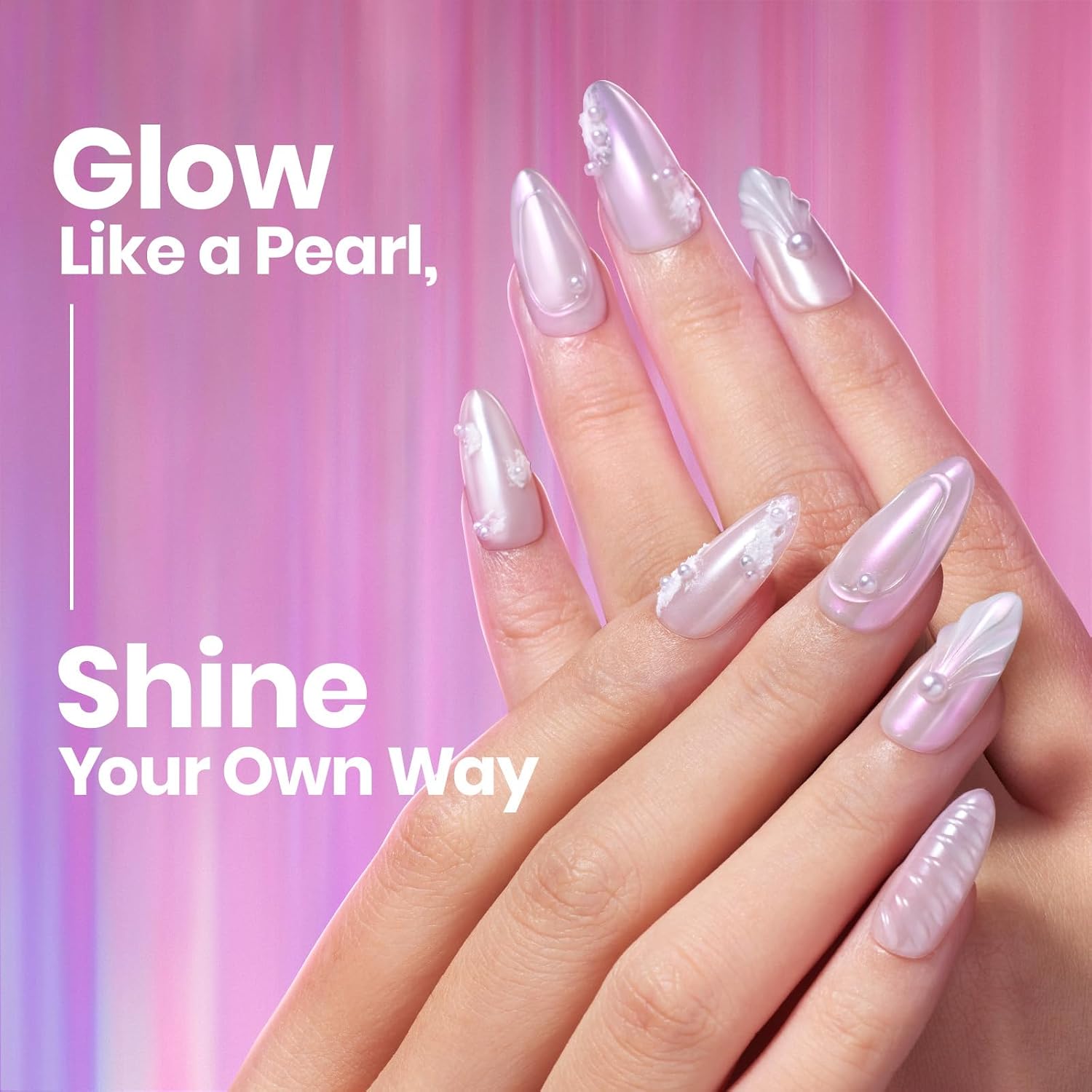 Beetles Chrome Nail Powder 2 Jars White and Purple Pearl Crome Nail Powder for Gel Nail Mirror Effect Glitter Manicure Kit Pigment Nails Art Design Gifts for Women