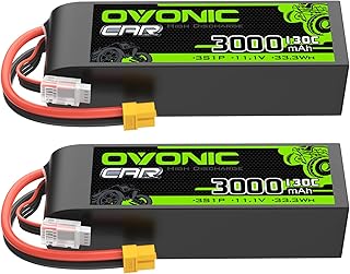 OVONIC 3S LiPo Battery 3000mAh 11.1V 130C RC Battery with XT60 Connector
