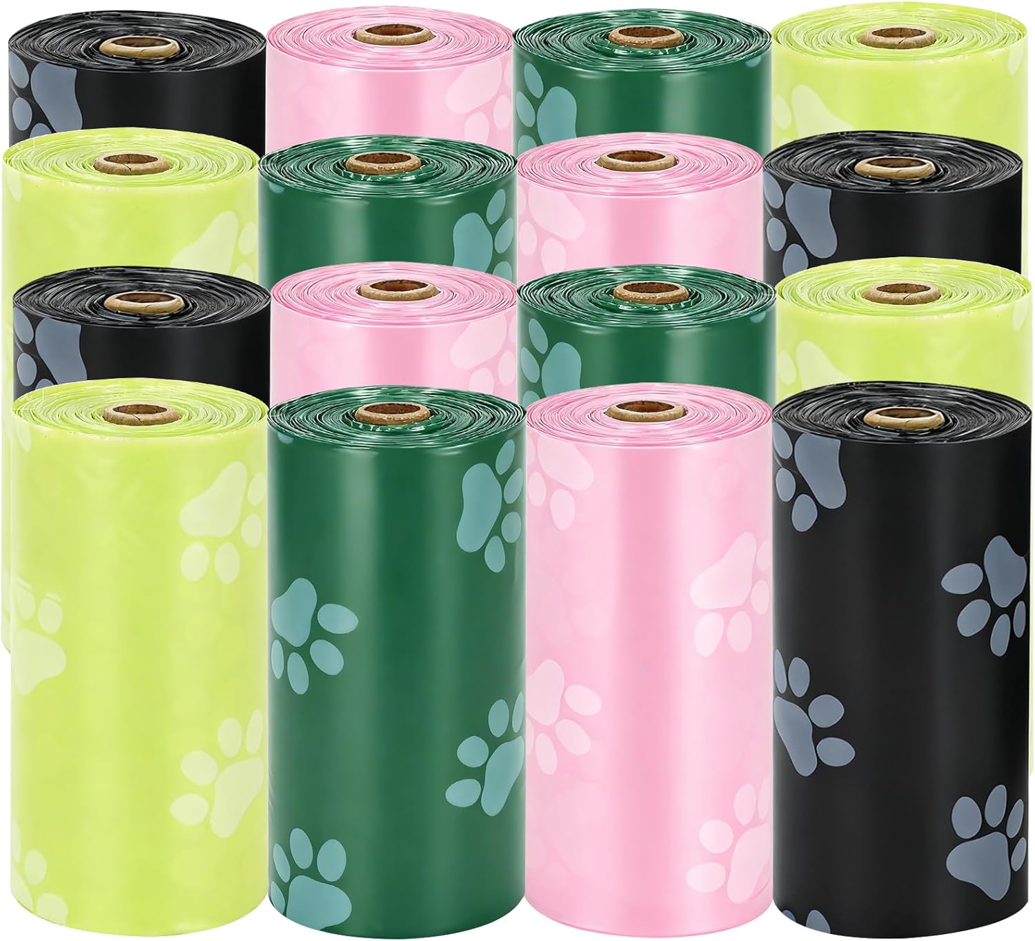 厚手の犬のうんちバッグロール 漏れ防止 うんちバッグ 犬猫砂用 9x13インチ 香り付き ペットくず袋 小型 - 大型犬の散歩用 ほ