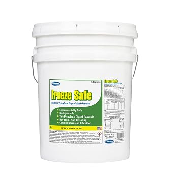Freeze Safe, 5 Gallon, Propylene Glycol Anti-Freeze with Blue Color & Inhibitor, Prediluted to 80%, Ready to Use Formula, Made in USA 35-761