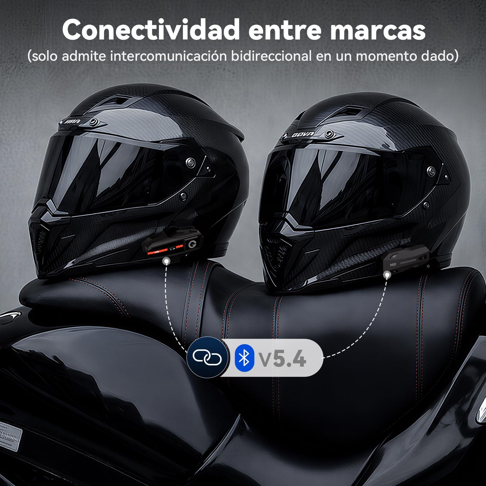 X2 Moto Intercomunicador Bluetooth Casco Auriculares para 2 Motociclistas