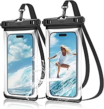YOSH Side Buttons Design Waterproof Mobile Phone Case [2 Pack] – IPX8 Mobile Water Bag Waterproof Case for iPhone 16 15 14 13 Pro XS XR X Samsung S24 S23 A15 Huawei Xiaomi up to 7.2 inches