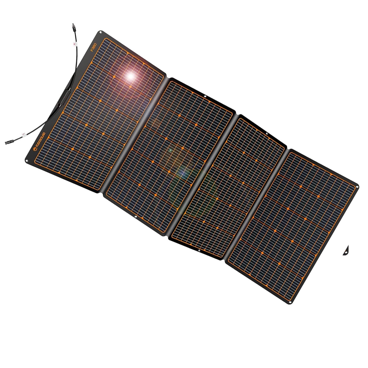 FlexSolar Pannello solare da 360 W, caricatore solare ad alta efficienza con supporto, IP68 impermeabile e resistente alla polvere, portatile, Thin, per risparmio energetico, risparmio energetico