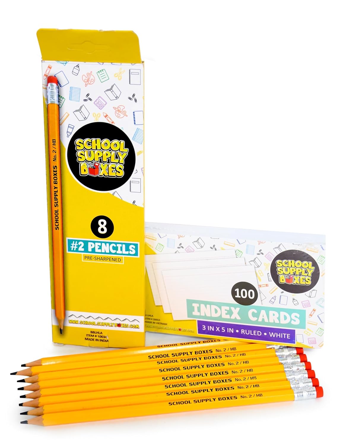 School Supply Boxes | Elementary School Bundle (1 Box) | Back to School Essentials Kit for Students & Teachers | Includes Wide-Ruled Paper Products, Crayons, Markers, Colored Pencils, & More