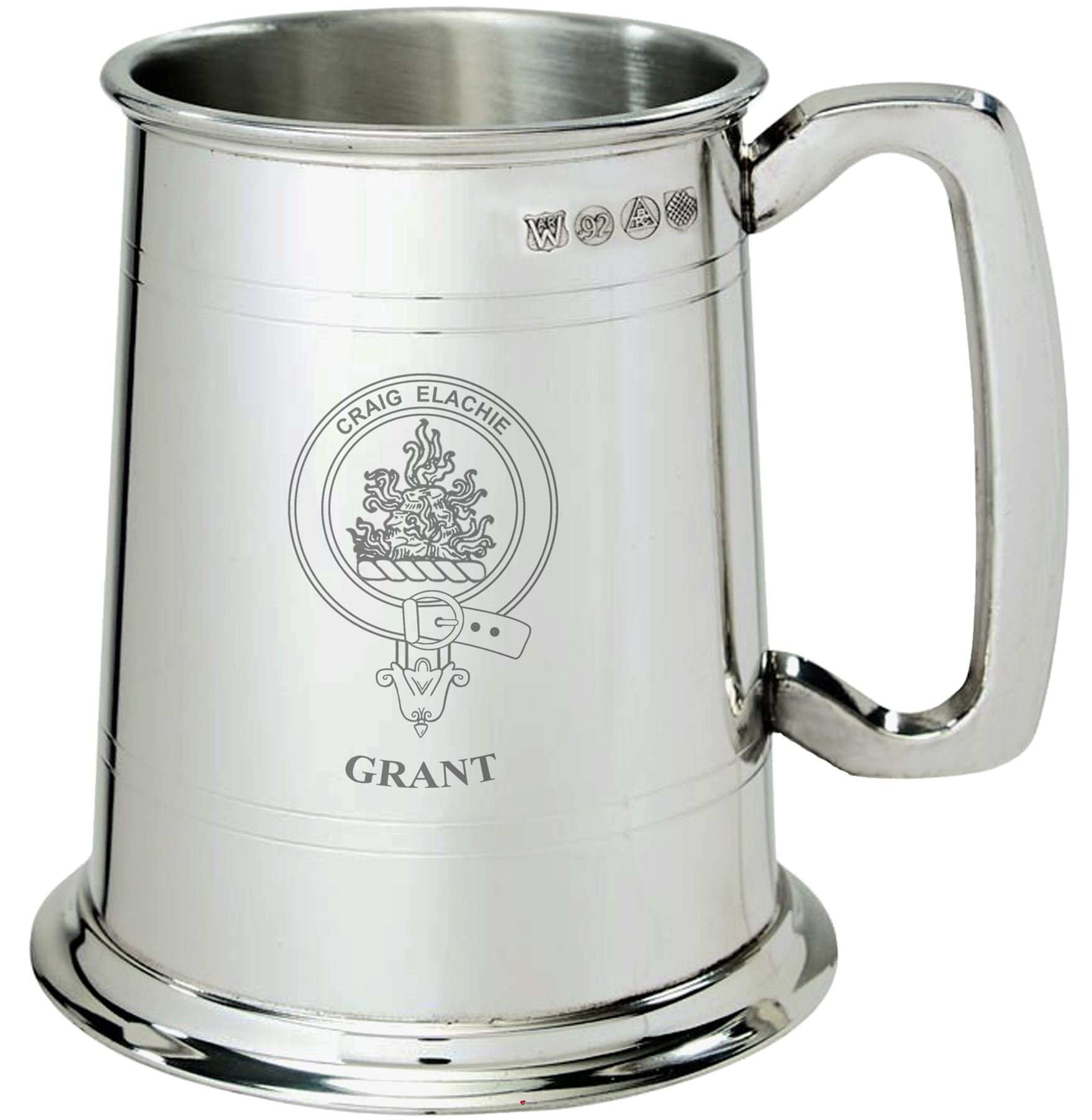 Chope Grant Clan Crest en étain de 1 pinte par I LUV LTD