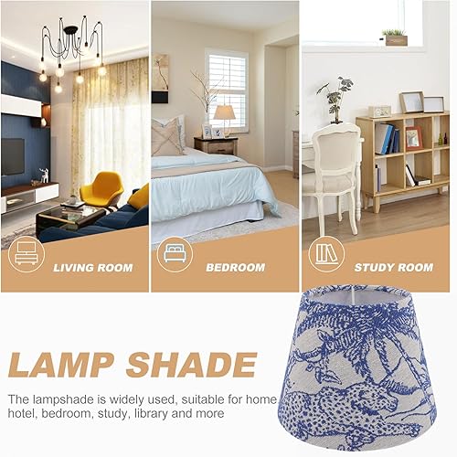 Miniatura 8 de Uonlytech Pantalla de tela bordada, cubierta de lámpara de pie, pantalla de repuesto para lámpara pequeña, pantallas de lámpara para lámparas de