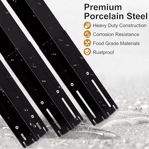 Miniatura 4 de Criditpid Carpa de calor universal de acero porcelánico de repuesto para Brinkmann, Charbroil, Nexgrill, parrilla de patio, juego de 3 placas de