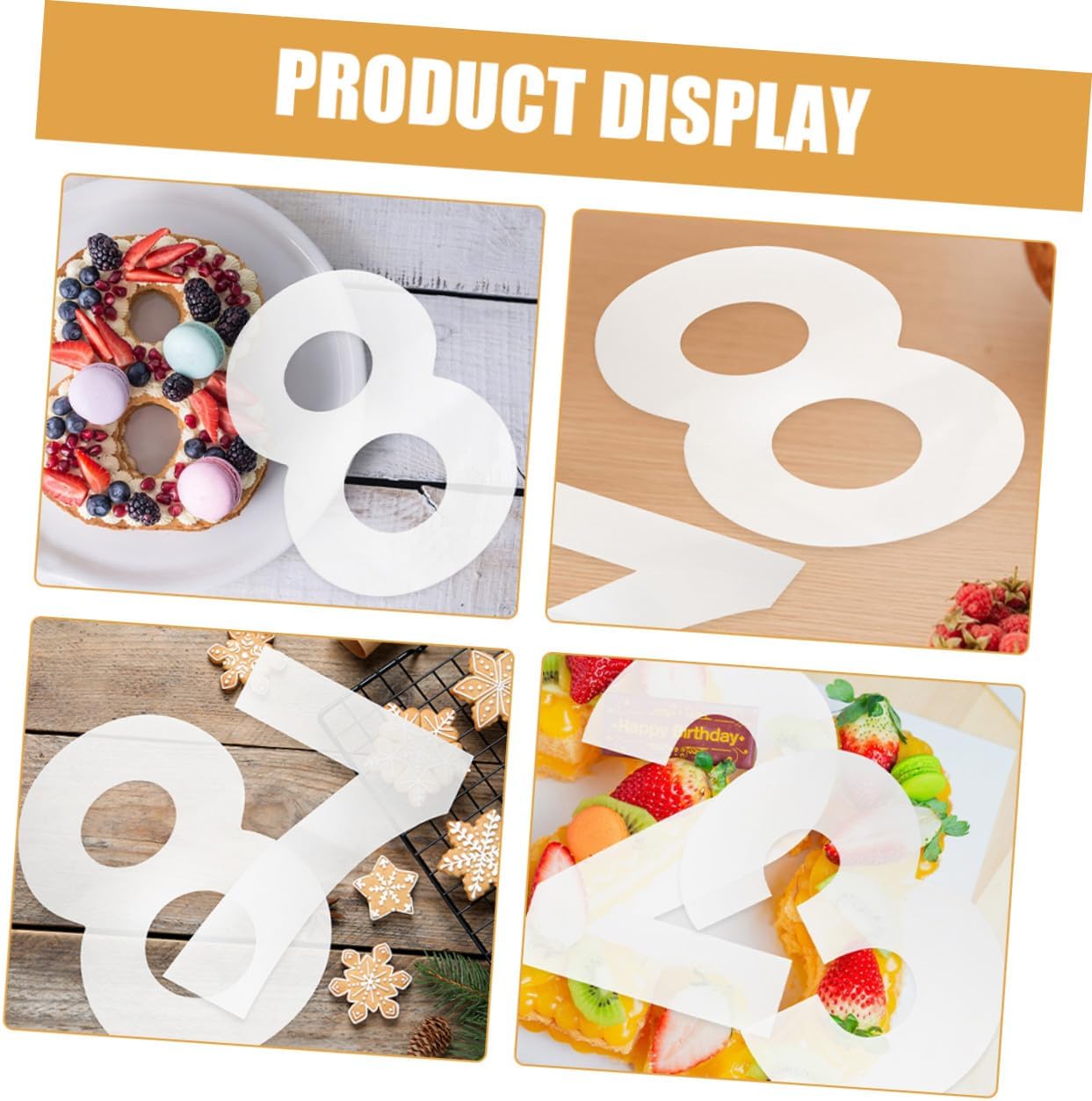 BESTYASH Number Cake Stencils and Molds Set, 10-inch Plastic Baking Decorating Supplies for Birthday Cake, DIY Mousse Decorating Templates with Numbers 0-8, 2 Sets