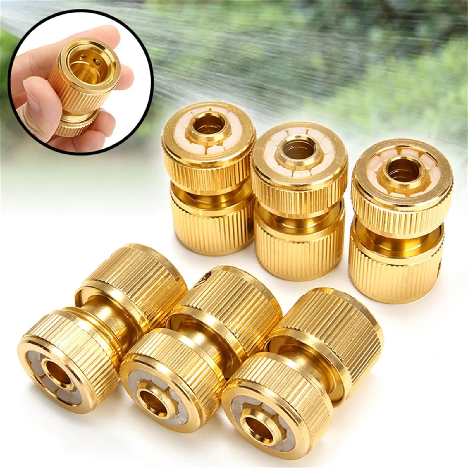 Raccord Tuyau D'arrosage Connecteur de Jardin en cuivre 1/2"