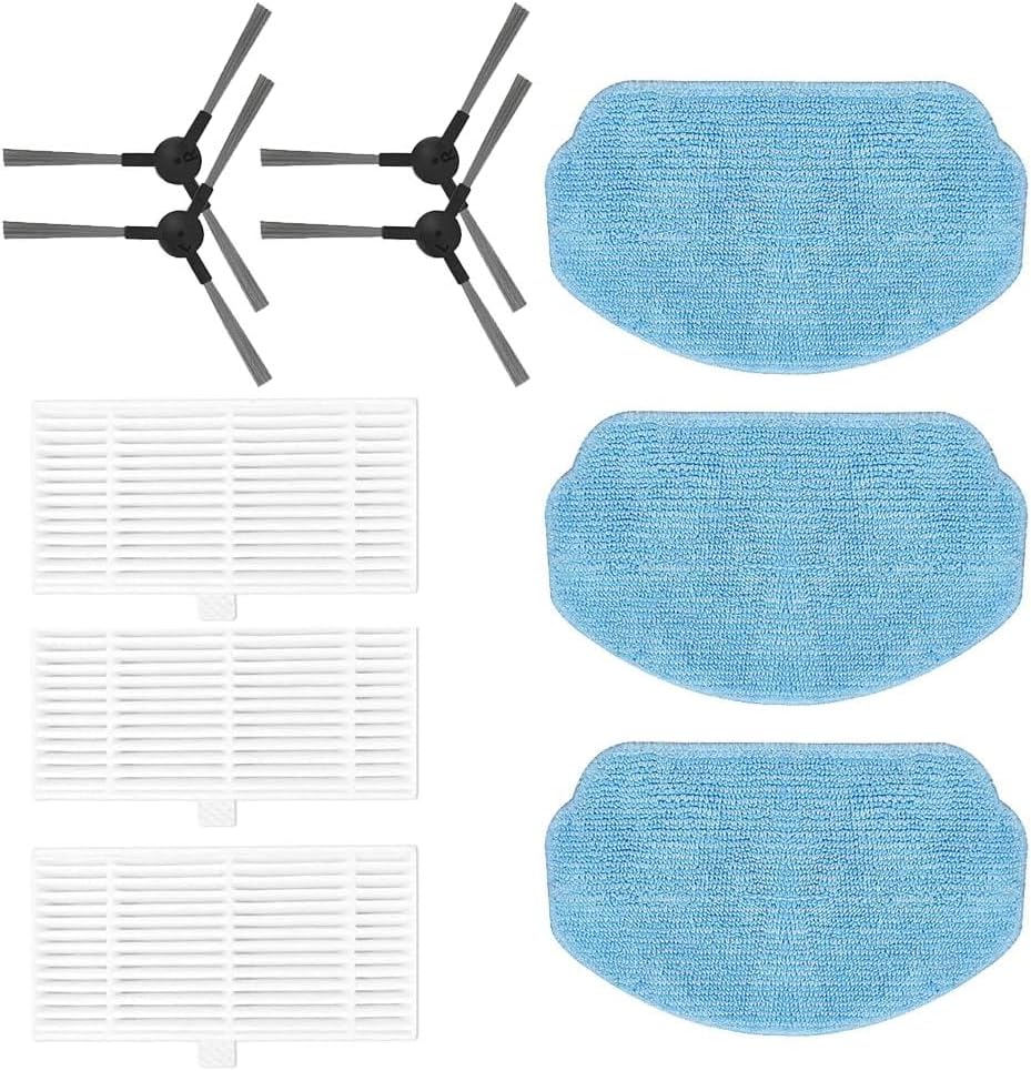 Daaxing Filters Side Brushes Mop Cloths Kits, for Cecotec Conga 999 X-Treme Robot Vacuum Cleaner Replacement Accessories. (10PCS)