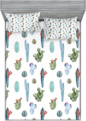 Miniatura 20 de Ambesonne Juego de sábanas bajeras y fundas de almohada, deliciosos tacos con verduras, cocina folclórica, ingredientes de recetas de comida Beige