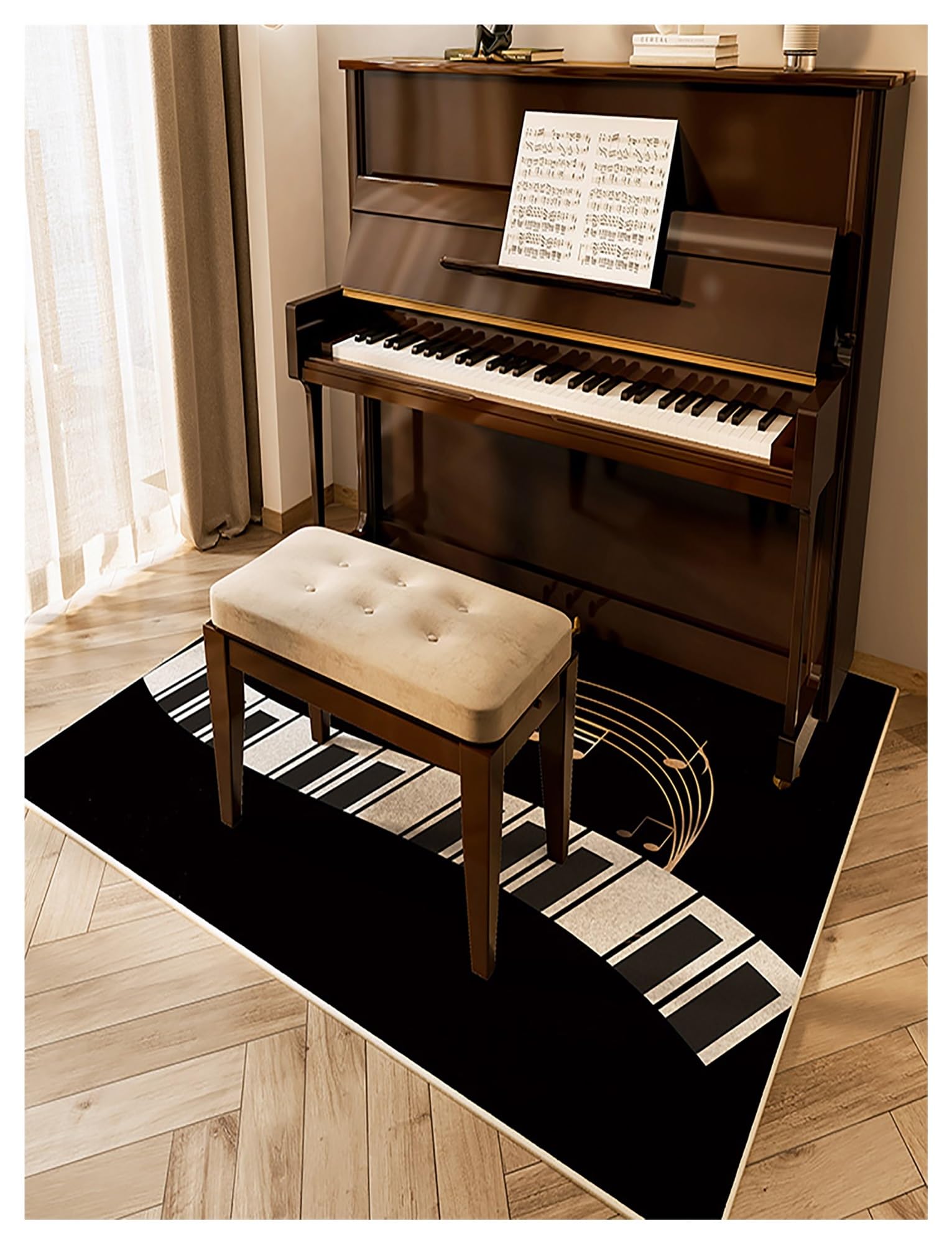 Tapis insonorisant pour piano droit avec amortissement du bruit ambiant
