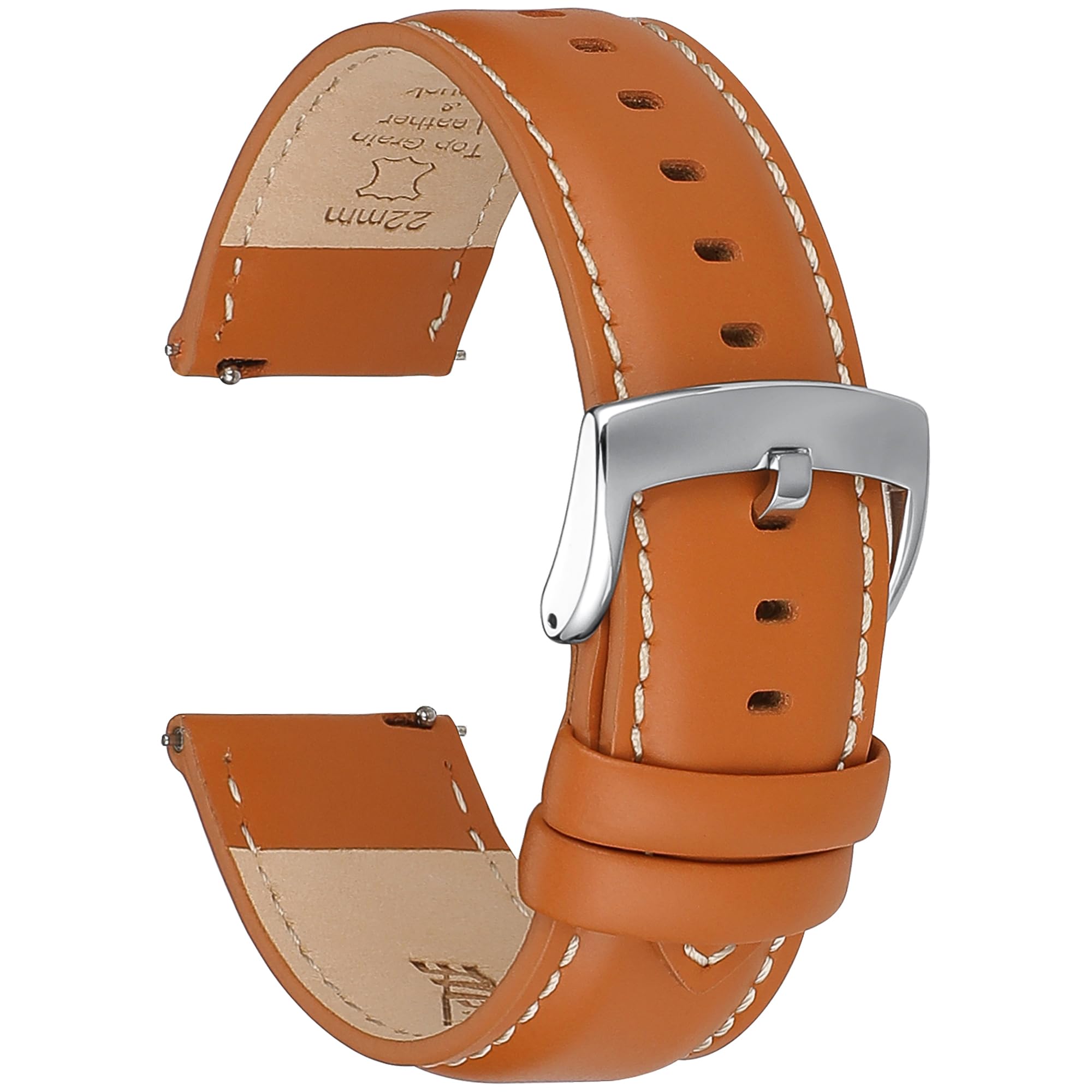 CORROPELLE Genuine Leather Watch Strap Quick Release Sweat Resistant 20mm