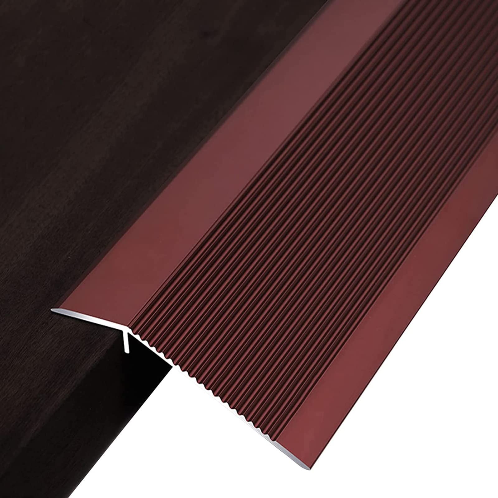 Remys Red 4 Inch Wide Doorways Threshold Ucer,Floor Transition Strip Metal, Carpet & Floor Edging Trim Strip, Floor Divider Bar Wood To Tile, Easy To Install(,Long 90Cm/35.4In)