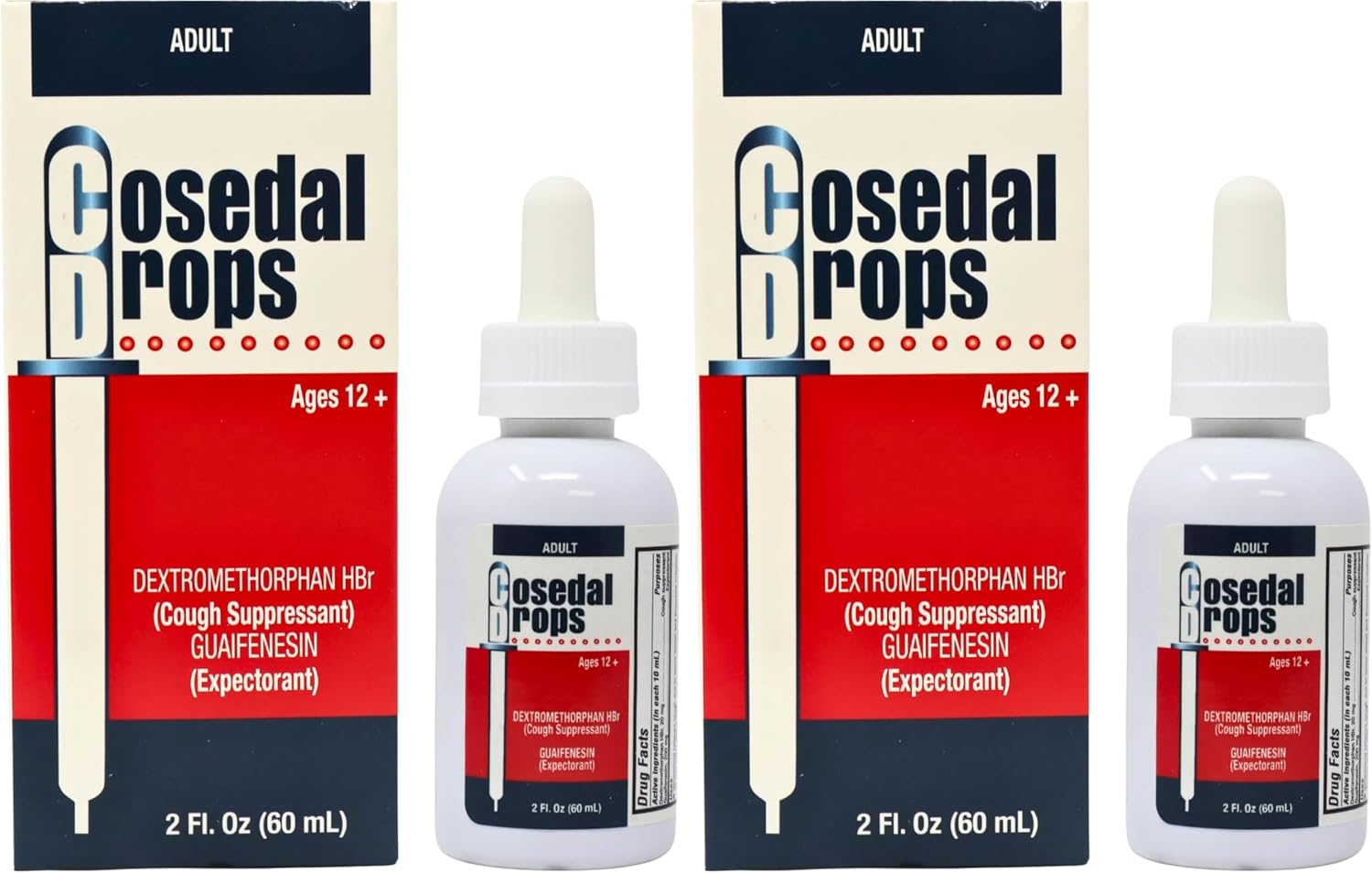 Cosedal Drops, Cough Suppressant, Expectorant, Soothing, Sore Throat (2 Fl Oz/Pack of 2)