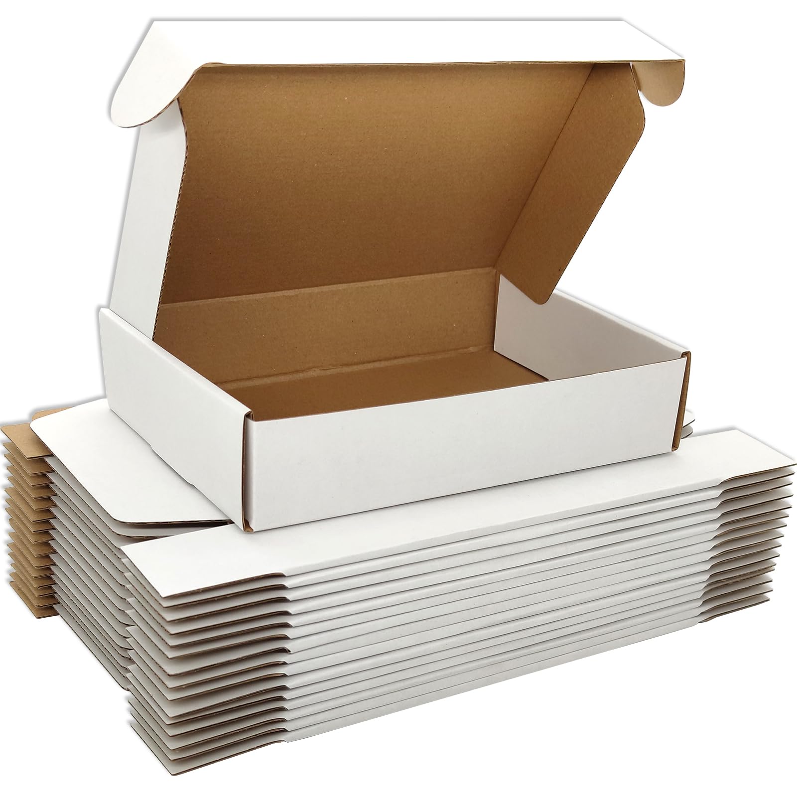 Lmuze Small White Shipping Boxes for Small Business Pack of 25-9x6x2 inches Cardboard Corrugated Mailer Boxes for Shipping Packaging Craft Gifts Giving Products