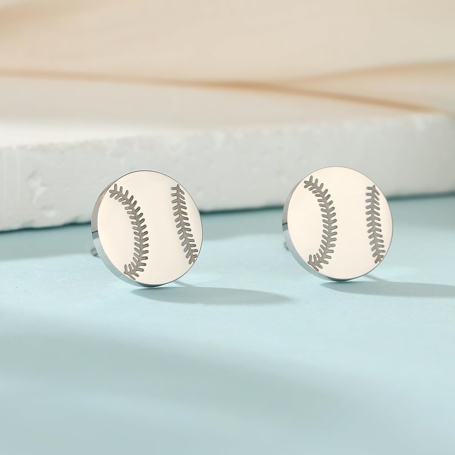 Stainless steel Soccer Ball/Football/Baseball/Basketball Earrings Game Day Studs Sports Gift College Sports Earrings - Image 3