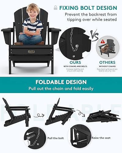 Miniatura 248 de SERWALL - Silla plegable Adirondack para patio, jardín, exterior, resistente a la intemperie, sillas para hoguera, color naranja