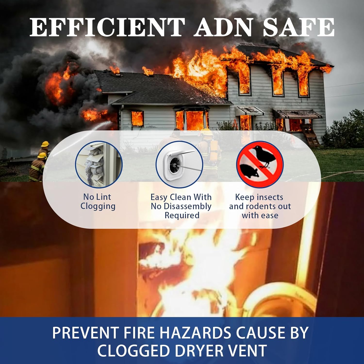 Dryer Vent Cover Outside 4 inch, Magnetic Door Design, Durable Airflow Vent with Lint Trap Screen, Thickened Material, 7 inch x 7 inch Size, White