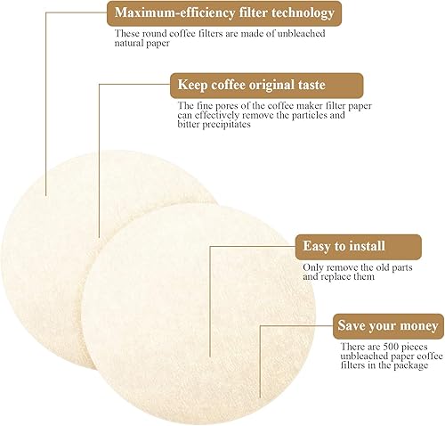 Miniatura 21 de Outus 500 filtros de papel de repuesto compatibles con cafeteras Aeropress, filtros de papel redondos de 2.5 pulgadas, desechables para cafeteras