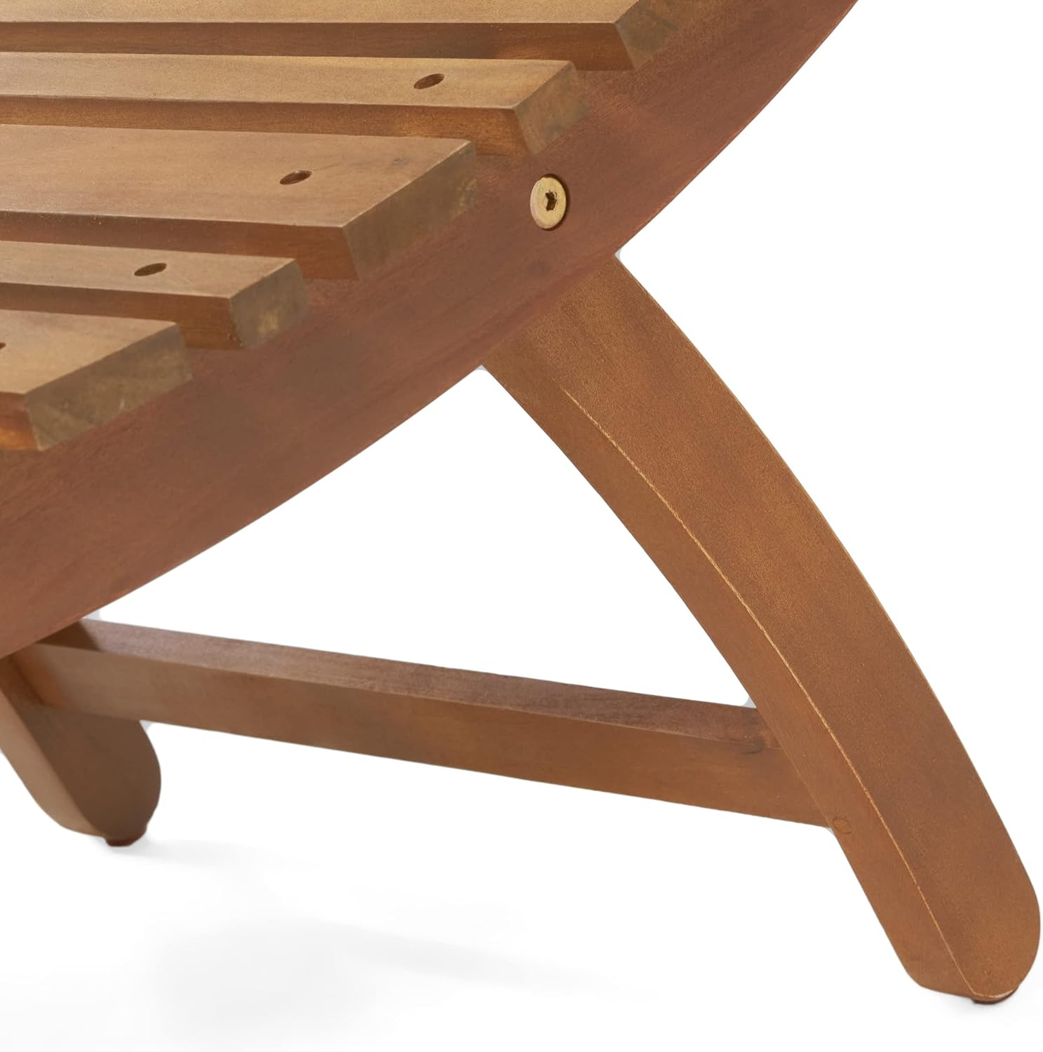 Outdoor Foldable Acacia Chaise Lounge - Solid Acacia Wood Sun Lounger Set Stylish Outdoor Furniture with Natural Oil Finish Space-Saving, Easy to Store (1)