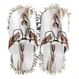 FLildon Microfiber Cleaning Slippers Short-sighted Goats Washable Mop Shoes Slipper for Men/Women House Floor Dust Cleaner, Size L